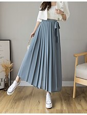 economico gamba larga e vita alta-Per donna Gamba larga Chinos Casual Lunghezza intera Naturale Semplice Gamba larga Coulisse Comodo Traspirabilità Casual Quotidiano Nero Rosa Blu Primavera Autunno Vestibilità comoda