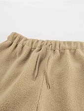 billiga breda ben och hög midja-Dam Fleecebyxor Byxor Rak Mode Streetwear Fullängd Hög midja Slät Snörning Elastisk midja Mateial som andas Bekväm Microelastisk Gata Dagliga kläder Utekväll Vit Brun Kaki Höst Vinter Normal