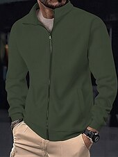 economico Giubbotti Casual-Per uomo Giacca Invernale Giacca in Pile Giacca Casual Vacanza Quotidiano Calore Termico Tasca Pile Autunno Inverno Semplice Moda Streetwear Collo alla coreana Regolare Aalbicocca Nero Blu marino