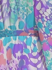 cheap Art&amp;Design Dress-Women&#039;s Midi Dress Casual Dress Chiffon Swing Dress Modern Vacation Daily Weekend Regular Fit Leopard Long Sleeve V Neck Pink Blue Purple Green Summer Spring Fall Autumn