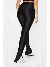 billige Vanlige leggings-Dame Leggings Gatemote Fritid Lang Høy Midje عادي Høyt snitt Pusteevne Myk Mikroelastisk Feriereise Gate Dagligdagstøy Svart Høst Normal