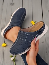 cheap Women's Clogs &amp; Mules-Women's Lightweight Perforated Mules – Breathable Slip-On Shoes for Walking, Travel and Daily Wear