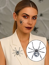 preiswerte Halloween-Zubehör-Halloween-Spinnenbrosche für Damen – schwarze Spinnennadel aus Legierung mit Kunstperle, Vintage-Schmuck im Gothic-Stil für Damen, ideal für Partys, Cosplay und Kostümzubehör