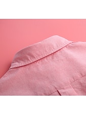 economico Camicie-Camicia da donna in 100% cotone, tinta unita, stile bohémien, vintage, da giorno, a maniche lunghe, con colletto, da giorno, per le feste, con tasca, bianca, rosa, rossa, blu, viola, primavera,