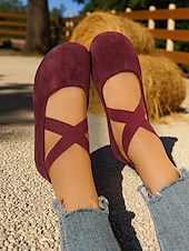 ieftine Pantofi Joși de Damă-Pantofi sport pentru femei cu vârf lat și baretă încrucișată – pantofi casual confortabili pentru purtare zilnică, picnicuri în grădină și weekenduri la fermă