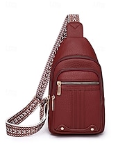 levne Tašky přes rameno-Dámská nepromokavá crossbody kabelka z umělé kůže - ležérní lehká crossbody kabelka s multifunkčními kapsami a širokým ramenním popruhem s etnickým vzorem, ideální na cestování, nakupování i každodenní nošení
