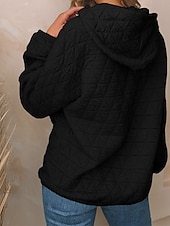 economico Felpe e Sweatshirt Texturizzati-Per donna Felpa con cappuccio Semplice Streetwear Casual Comodo Manica Lunga Con Cappuccio Top Regolari Streetwear Ferie Uscire Nero Bianco Grigio Autunno