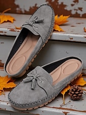 ieftine Saboți de Damă-mocasini cu ciucuri pentru femei – mocasini casual fără slip-on pentru naveta zilnică și ținute relaxate