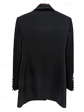 levne černý-Couture styl krystaly zdobené dvouřadé sako mini smokingové šaty pouzdrové / sloupcové večerní šaty elegantní šaty formální večerní párty špičková klopa a kapsy 2025