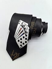 economico Accessori di Halloween-Cravatta da uomo con stampa ragnatela di Halloween – cravatta sottile in raso bianco e nero, elegante accessorio per feste, cosplay, eventi formali e abiti da ufficio per Halloween