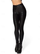 baratos -Mulheres Leggings Roupa de rua Casual Longas Cintura Alta Tecido Corte alto Respirabilidade Macio Com Stretch Rua Para Noite Prata Preto Vermelho Azul Royal Outono Normal