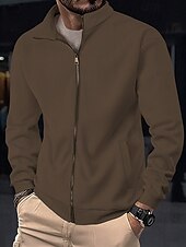 economico Giubbotti Casual-Per uomo Giacca Invernale Giacca in Pile Giacca Casual Vacanza Quotidiano Calore Termico Tasca Pile Autunno Inverno Semplice Moda Streetwear Collo alla coreana Regolare Aalbicocca Nero Blu marino