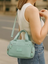 olcso Keresztpántos táskák-Női Crossbody táska Vállon átvetős táska Válltáskák Műanyag Hétköznapi Alkalmi / Napi Cipzár Több zsebbel Nagy kapacitás Könnyű Tömör szín Stétszürke Fekete Rózsaszín