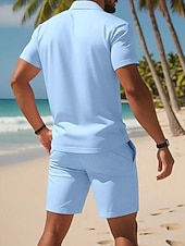 Χαμηλού Κόστους Ανδρικό Κλασικό Πόλο-Ανδρικά Πουκάμισο γκολφ Μπλουζάκια Golf Polos Δουλειά Causal Πέτο Κοντομάνικο Βασικό Μοντέρνα Σκέτο 2 τεμάχια Κουμπιά Καλοκαίρι Άνοιξη Κανονικό Μαύρο Ρουμπίνι Πορτοκαλί Μπλε Απαλό Γκρίζο