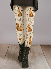 abordables Animaux Impression-Femmes Leggings Vacances ancien Style Ethnique Longueur complète Taille haute Graphique Animal Impression 3D Séchage Rapide Respirabilité Doux Haute Élasticité Extérieur Maison Décontracté Brun fonc