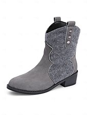 abordables Cowboy et bottes occidentales-Bottes mi-mollet western couleur café pour femmes avec boutons décoratifs – design élégant inspiré de la ferme pour les festivals de récolte et les vêtements d&#039;extérieur décontractés