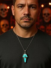 abordables Accessoires d&#039;Halloween-Collier pendentif fantôme phosphorescent pour homme – Bijoux d&#039;horreur d&#039;Halloween pour soirées costumées et événements nocturnes