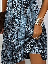 economico Abiti a Strisce e Geometrici-Per donna Mini Abito Vestito Estivo Abito a Maglia Vestito Casual Vestito T-Shirt Vacanza Casual Vestibilità regolare Grafico Geometrico Astratto Manica Corta Scollo a V Blu Bianco e nero Giallo Rosa