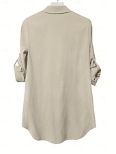 economico Abiti a camicia-Per donna Mini Abito Abito Camicia Moda Moderno Quotidiano Ferie Uscire Vestibilità comoda Semplice Manica Lunga Colletto a Camicia Blu Verde Albicocca Estate Primavera