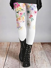billige Blomstertrykk-Dame Leggings Ferie Årgang Mote Ankel-lengde Høy Midje Blomstret Grafisk Printer Myk Pustende Elastisk utendørs Daglig Rødstrupe-egg Blå Hvit Brun Grønn Sommer Vår Høst Slank Fasong