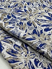 baratos Vestidos de Cocktail-vestido jacquard floral azul, vestidos de coquetel em linha A, vestido formal de gala com gravata preta, manga 3/4, decote em V com bolso, 2025