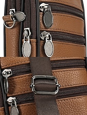 ieftine Genți de Băieți-Geantă de umăr crossbody din piele pentru bărbați, cu design multi-buzunare, geantă mică de călătorie și geantă de talie pentru uz zilnic casual și activități în aer liber