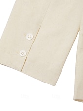  Da uomo Blazer di Lino Giacca Sportiva Casuale Quotidiano Vacanza Primavera & Estate Cotone e Lino Tinta unica Comodo Monopetto due bottoni Giacca Bianco Beige Azzurro chiaro