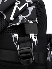 abordables Sacs à dos de Collège-Sac à dos d&#039;école imperméable à imprimé graffiti pour adolescents – sac à dos noir de grande capacité avec compartiment rembourré pour ordinateur portable, sac de voyage élégant pour garçons et filles