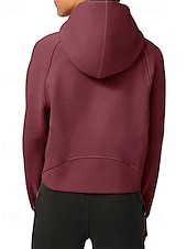 cheap Plain Tops-Women&#039;s Pullover Hoodie Sweatshirt Plain Streetwear Casual Long Sleeve Hooded Regular Tops Street Holiday Zipper Light Pink Black Pink Red Navy Blue Winter