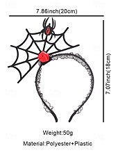 abordables Accessoires d&#039;Halloween-Serre-tête d&#039;Halloween en toile d&#039;araignée pour femme – Dentelle noire gothique avec motif rose rouge et araignée, polyester léger et plastique, parfait pour les fêtes costumées et le cosplay