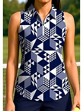 abordables Camisa de Mujer-Mujer Tops Camisa deportiva Camisas de polo Camiseta de tenis Sin Mangas Cremallera UPF50+ Resistente a los rayos UV Alta elasticidad Dispersor de humedad Transpirable Tenis pepinillo Corriendo