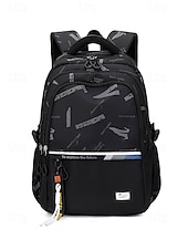abordables Sacs à dos de Collège-Sac à dos d&#039;école imperméable à imprimé graffiti pour adolescents – sac à dos noir de grande capacité avec compartiment rembourré pour ordinateur portable, sac de voyage élégant pour garçons et filles