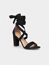 preiswerte Nachtleben Party-Beige Damen-Sandalen mit Blockabsatz und Schnürung – Riemchen-Partyschuhe mit offener Spitze für das Nachtleben und Abendveranstaltungen