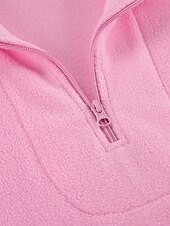 preiswerte Flauschige Sweatshirts-Damen Freizeitjacke Warm Bequem Reißverschluss Lässig Einfach Urlaub Ausgehen Pullover Regulär Umlegekragen Normale Passform Langarm Oberbekleidung Rosa Herbst Winter