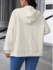 abordables veste à capuche-Femmes Veste Décontractée Confortable Respirant Avec Poches Mode Occasionnel Uni Occasionnel Tenue quotidienne Régulier À capuche Coupe régulière manche longue Vêtements d&#039;extérieur Bleu Ciel Noir