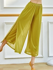 baratos perna larga e cintura alta-Mulheres Perna larga Calças Roupa de rua Casual Comprimento total Natural Tecido Cintura elástica Com Transparência Macio Rua Roupa Diária Final de semana clarete Cinzento Verde Azul Céu Preto Outono