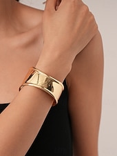 levne Dámský náramek-Dámská párty sada náramků - stylové pozlacené a postříbřené manžetové a řetízkové náramky, módní šperk pro ženy, ideální na koktejlové a večerní večírky