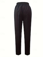 economico pantaloni eleganti da donna-Per donna Pantaloni Eleganti Streetwear Casual Lunghezza intera Naturale Semplice Tasca Elastico in vita Comodo Formale Ufficio Affari Nero Autunno Vestibilità regolare