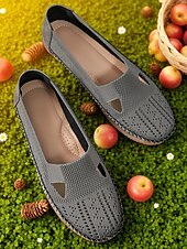 preiswerte Damenhausschuhe und -halbschuhe-Atmungsaktive Flyknit Cut-Out-Loafer für Damen – leichte, lässige Schlupfschuhe für Gartenarbeit und Outdoor-Aktivitäten