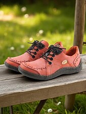 abordables Baskets femme-Chaussures décontractées à lacets en cuir violet pour femmes – Chaussures rétro confortables faites à la main pour le quotidien, les voyages et les activités de plein air
