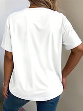 お買い得  大きいサイズ Tシャツ-女性用 プラスサイズ トップの Tシャツ フラワー プリント 半袖 クルーネック カジュアル 日常 ポリエステル 夏 イエロー ピンク