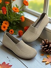 economico Slip-ons e mocassini da donna-scarpe slip-on da donna a punta larga – comode ballerine in Flyknit traspirante, perfette per l&#039;uso quotidiano, i viaggi, il giardino e le attività all&#039;aperto