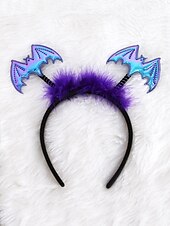 お買い得  ハロウィンアクセサリー-レディースハロウィンスパイダーヘッドバンド - かわいいグリッターブラックスパイダーデザインと紫の宝石、コスチュームパーティー、コスプレ、お祝いのお祝いに最適な柔らかい伸縮性のあるヘアアクセサリー