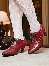 economico anni 1930-Scarpe col tacco oxford verdi da donna in stile edoardiano – scarpe eleganti vittoriane con tacco medio, stringate e dettagli brogue, degli anni 1900-1910, perfette per tea party, cosplay ed eventi storici.