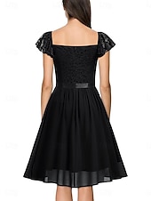 Damskie Sukienka mini Koronkowa sukienka Sukienka koktajlowa Sukienka dla gościa weselnego Szyfon Elegancja Moda Nowoczesny Na zewnątrz Spotkanie towarzyskie Regularny Równina Krótki rękaw W serek tanie Sukienki z szyfonu-Damskie Sukienka mini Koronkowa sukienka Sukienka koktajlowa Sukienka dla gościa weselnego Szyfon Elegancja Moda Nowoczesny Na zewnątrz Spotkanie towarzyskie Regularny Równina Krótki rękaw W serek