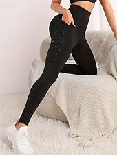 levne Legíny a legíny na jógu-Dámské Legíny Capri Legíny na jógu Zaštíhlující Vysoký pas Tělocvična Sportovní Pilates Spodní část oděvu Černá Podzim Sportovní Sportovní oděvy Těsný střih