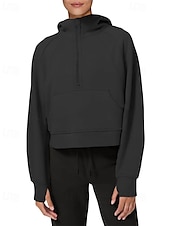 cheap Plain Tops-Women&#039;s Pullover Hoodie Sweatshirt Plain Streetwear Casual Long Sleeve Hooded Regular Tops Street Holiday Zipper Light Pink Black Pink Red Navy Blue Winter