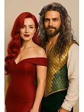 halpa Pariskuntapäähineet-Cosplay-peruukit Punainen Syvät aallot Synteettiset hiukset Keskikokoinen Peruukit Naisten Peruukit Juhliin