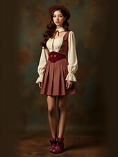 abordables Années 1950-Bottines bordeaux d&#039;inspiration victorienne des années 1900 pour femmes – bottines à talons à lacets en similicuir avec nœud en ruban pour un usage quotidien et des tenues vintage