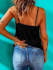 cheap Sexy Tops-Women&#039;s Camisole Tank Top Sparkly Stylish Sleeveless Strap Regular Tops Daily Holiday Sequins Black Summer